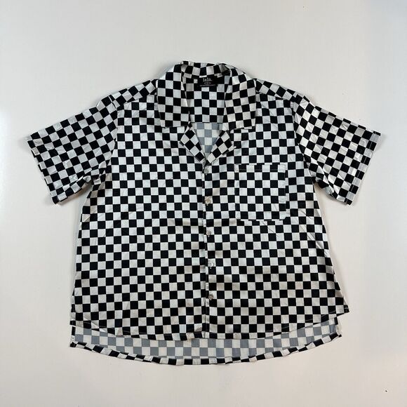 Dressed in LALA Tops - Dressed in LaLa Designer Shirt Black White Checked Button Front Size Small